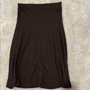 Brown Midi Pencil Skirt